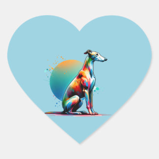 Greyhound Dog Heart Sticker