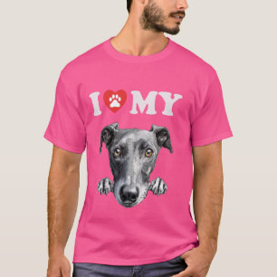 Greyhound Dog I Heart My Dog Funny Dog Lover T-Shirt
