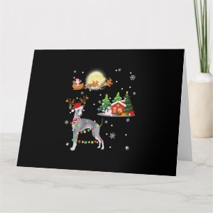 Greyhound Dog Light Christmas Reindeer Tree Xmas G Card