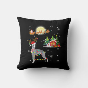 Greyhound Dog Light Christmas Reindeer Tree Xmas G Cushion