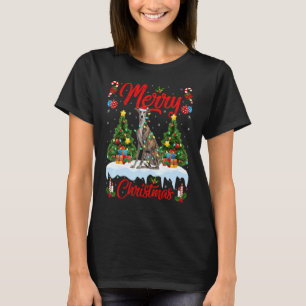 Greyhound Dog Lights Xmas Tree Santa Greyhound Chr T-Shirt