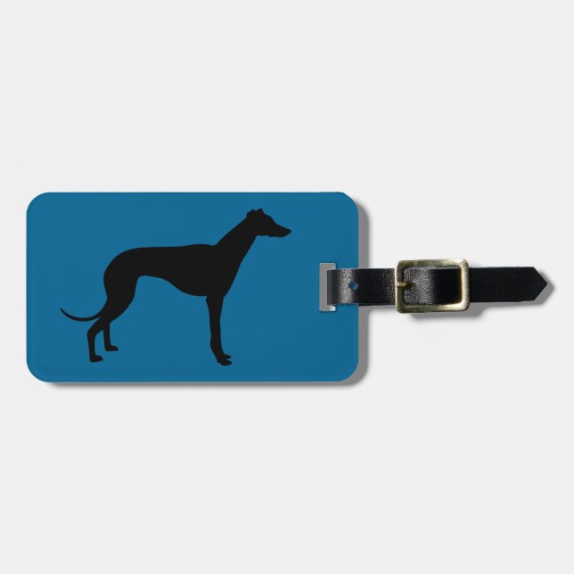 greyhound dog luggage tag (Front Horizontal)