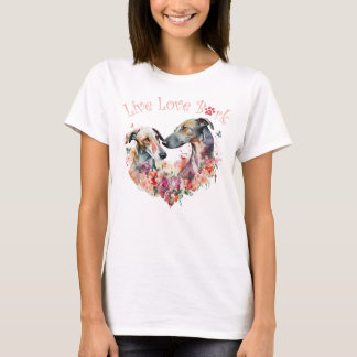 Greyhound Dog Mum Floral T-Shirt