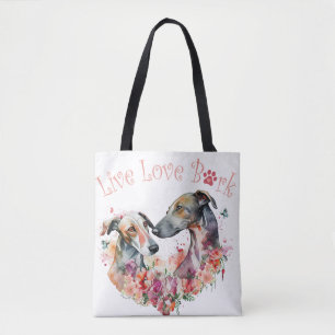 Greyhound Dog Mum Floral Tote Bag