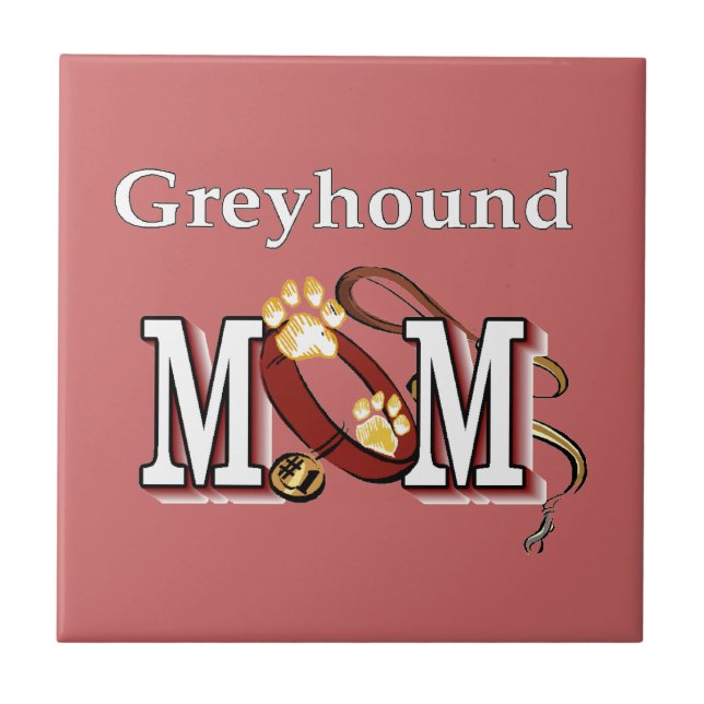 Greyhound Dog Mum Gifts Tile (Front)
