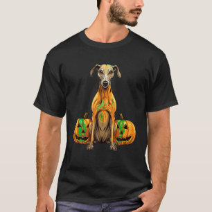 Greyhound Dog Pumpkin Lazy Halloween Party Costume T-Shirt