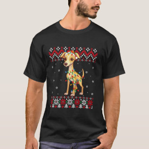 Greyhound Dog Santa Hat Men Women Kids Ugly Christ T-Shirt