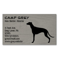Greyhound Dog Silhouette Faux Wood Grain Style