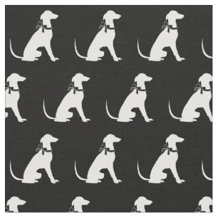 Greyhound Dog Silhouette Pet Fabric