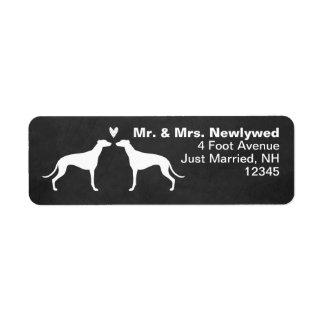 Greyhound Dog Silhouettes Couple Return Address