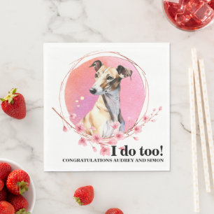 Greyhound Dog Wedding Napkins With Photo