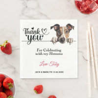 Greyhound Dog Wedding Napkins with Photo