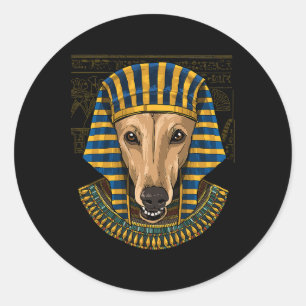 Greyhound Egyptian Pharaoh Historian Archaeologist Classic Round Sticker