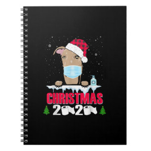 Greyhound Face Mask Dog Merry Christmas 2020 Funny Notebook