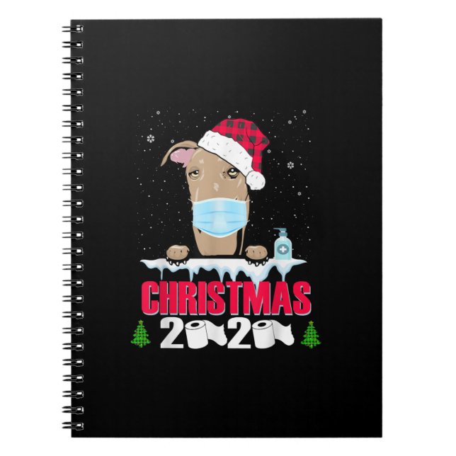 Greyhound Face Mask Dog Merry Christmas 2020 Funny Notebook (Front)