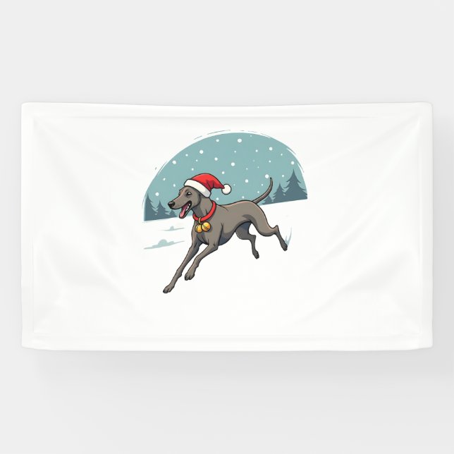 Greyhound Festive Sprint dog Banner (Horizontal)