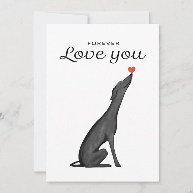 Greyhound Greeting Card, Greyhoun Lover, Love Card (Front)