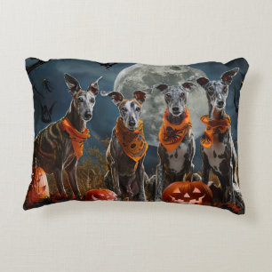 Greyhound Halloween Spooky Decorative Cushion