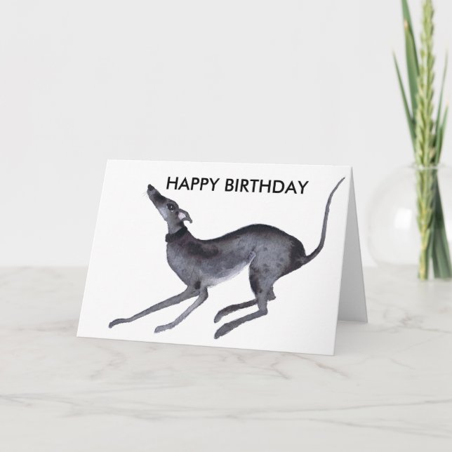 GREYHOUND HAPPY BIRTHDAY CARD (Front)