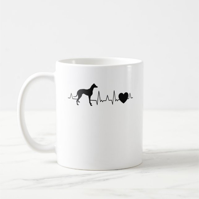 Greyhound Heartbeat British Owner Coffee Mug (Left)