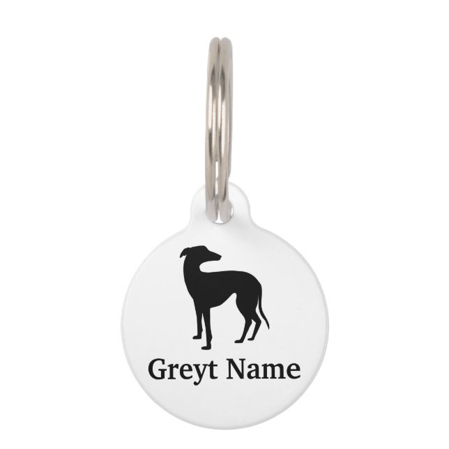Greyhound ID Standing Greyhound Pet Tag (Front)