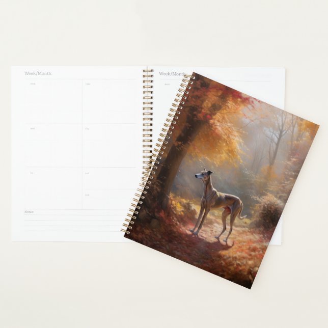 Greyhound in Autumn Leaves Fall Inspire Planner (Display)