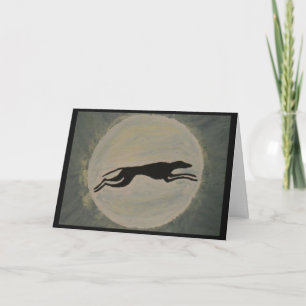 Greyhound in Full Moon Card