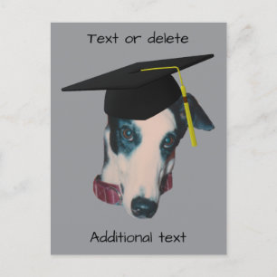 Greyhound In Graduation Cap Funny Dog Personalized Announcement Postcard