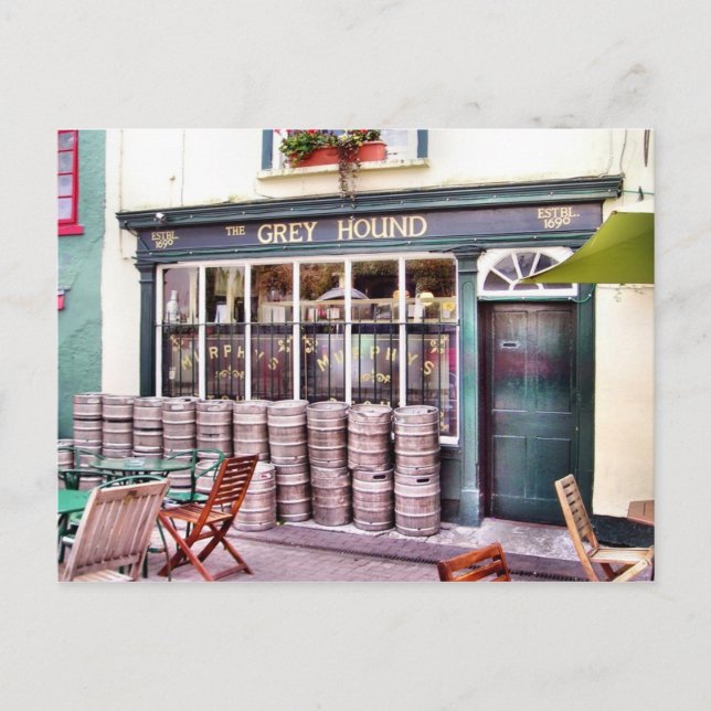 Greyhound Irish Pub Postcard (Front)