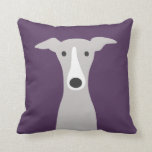 Greyhound, Italian Greyhound or Whippet Dog Violet Cushion<br><div class="desc">Cute Grey and White Cartoon Greyhound, Whippet or Italian Greyhound. This cute dog lover’s throw pillow adds a fun decorative accent to your couch or bed. A perfect all occasion gift for any Greyhound, Whippet and Iggy lover. This purple pillow is also available in grey, or it can be customised...</div>