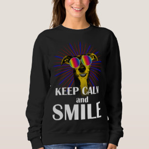 Greyhound  Keep Calm & Smile  Galgo Greyhound Hipp Sweatshirt