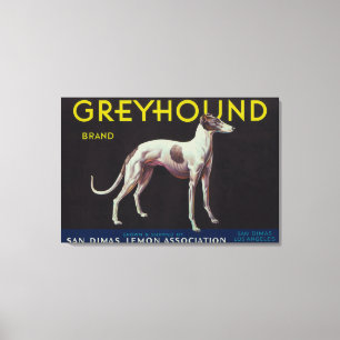 Greyhound Lemon LabelSan Dimas, CA Canvas Print