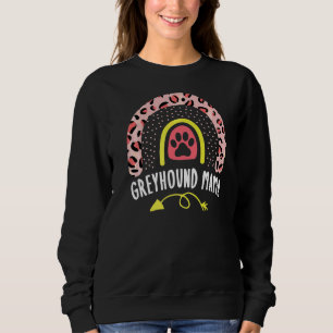 Greyhound Mama Rainbow Leopard Pink Dog Mum Cute Sweatshirt