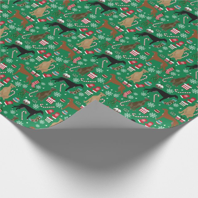 Greyhound Mixed coats christmas dog Wrapping Paper (Corner)