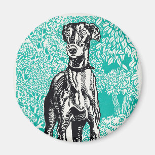 Greyhound Moriz Jung painting print animal dog art Magnet