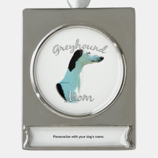 Greyhound Mum 2 Silver Plated Banner Ornament