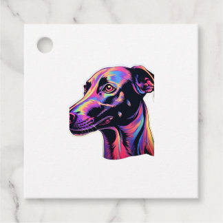 Greyhound Neon Design Favour Tags