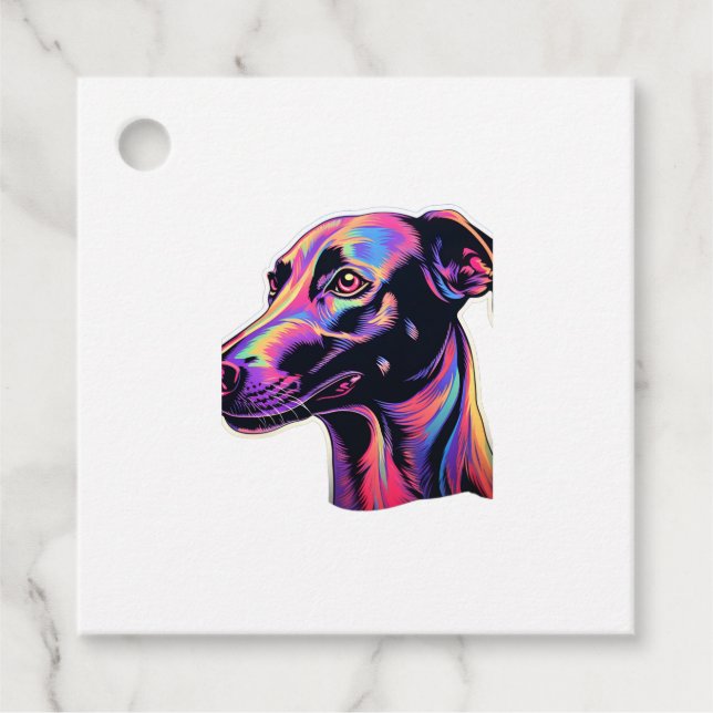Greyhound Neon Design   Favour Tags (Front)