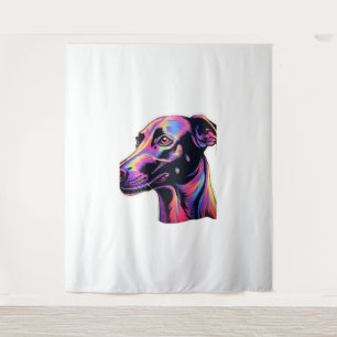 Greyhound Neon Design   Tapestry