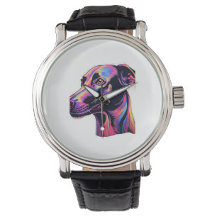 Greyhound Neon Design Watch