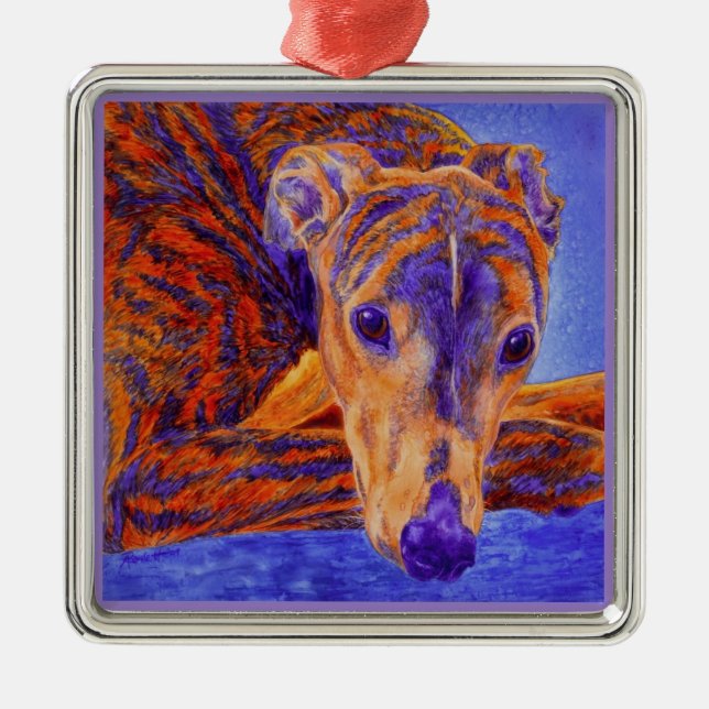 Greyhound Ornament - "Ace" (Front)