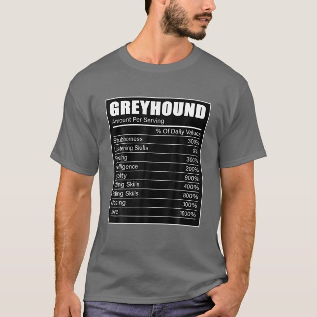 Greyhound Owner Puppy Dog Lover Greyhound Facts T-Shirt (Front)