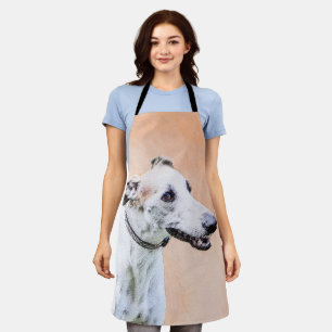 Greyhound Painting - Cute Original Dog Art Apron