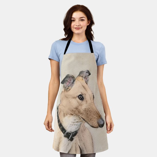 Greyhound Painting - Cute Original Dog Art Apron (Worn)
