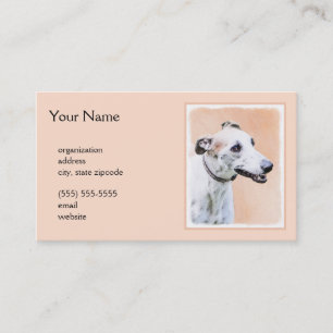 Greyhound Painting - Cute Original Dog Art Business Card