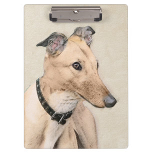 Greyhound Painting - Cute Original Dog Art Clipboard