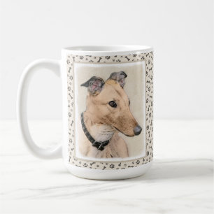 Greyhound Painting - Cute Original Dog Art Coffee Mug