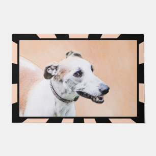 Greyhound Painting - Cute Original Dog Art Doormat