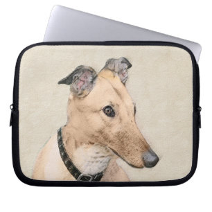 Greyhound Painting - Cute Original Dog Art Laptop Sleeve