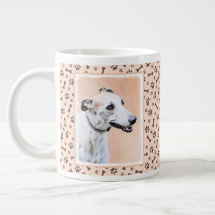Greyhound Painting - Cute Original Dog Art Large Coffee Mug